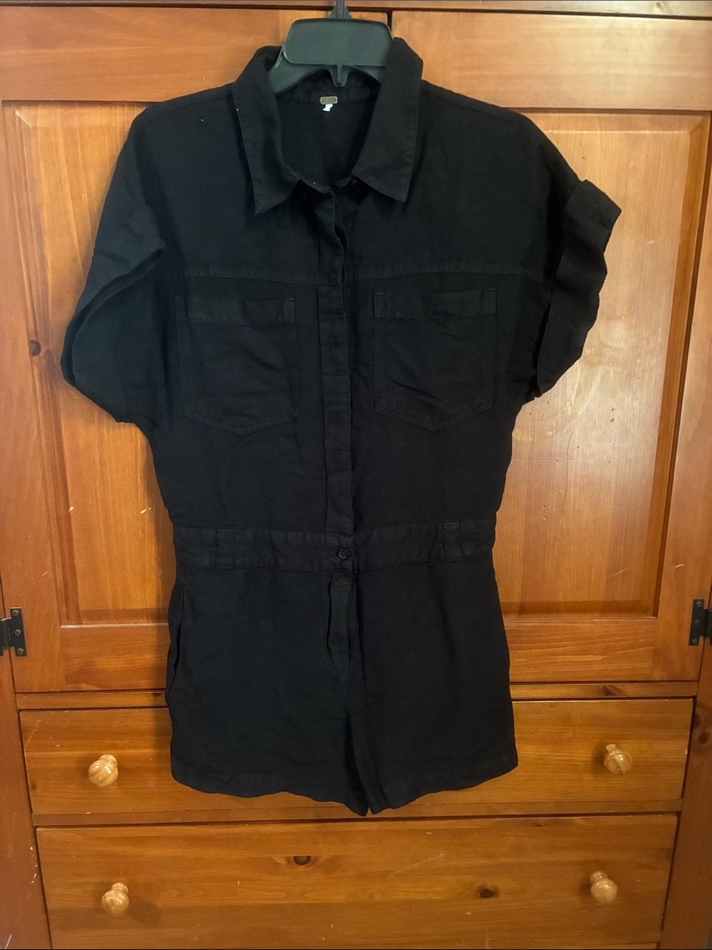 Young Fabulous & Broke Black Short-Sleeve Utility Romper